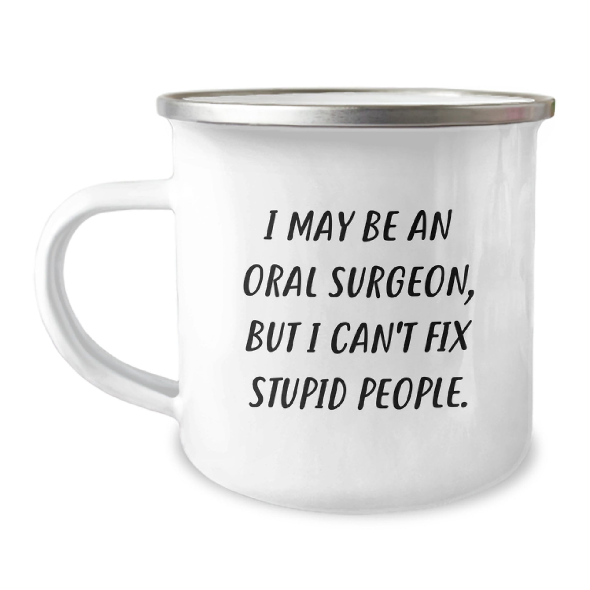 Oral Surgeon Keepsake Camping Mug for Him Birthday Gift with Enamel - Image 1