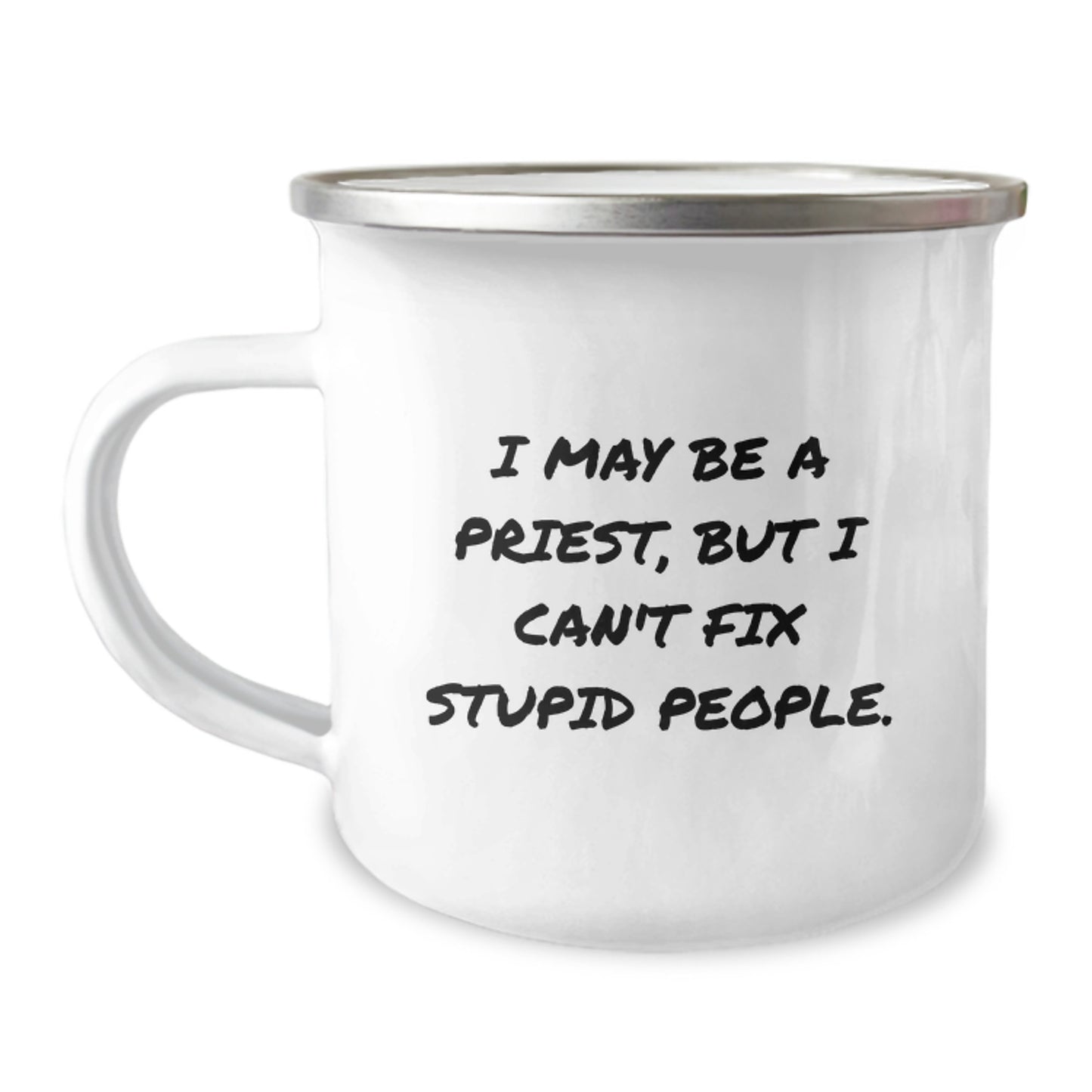Birthday Gift Priest Camping Mug for Her – Keepsake Present with Enamel - Image 1