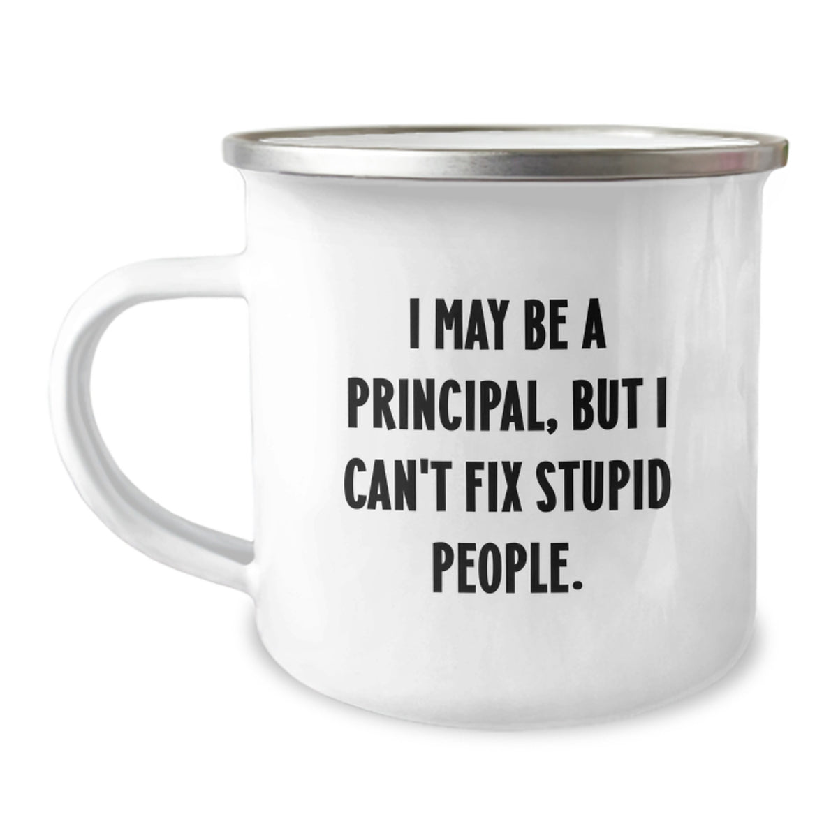Funny Principal Gifts from Men to Principal on Mother's Day Unique Camping Mugs - I May Be A Principal, But I Can't Fix Stupid People. - Image 1