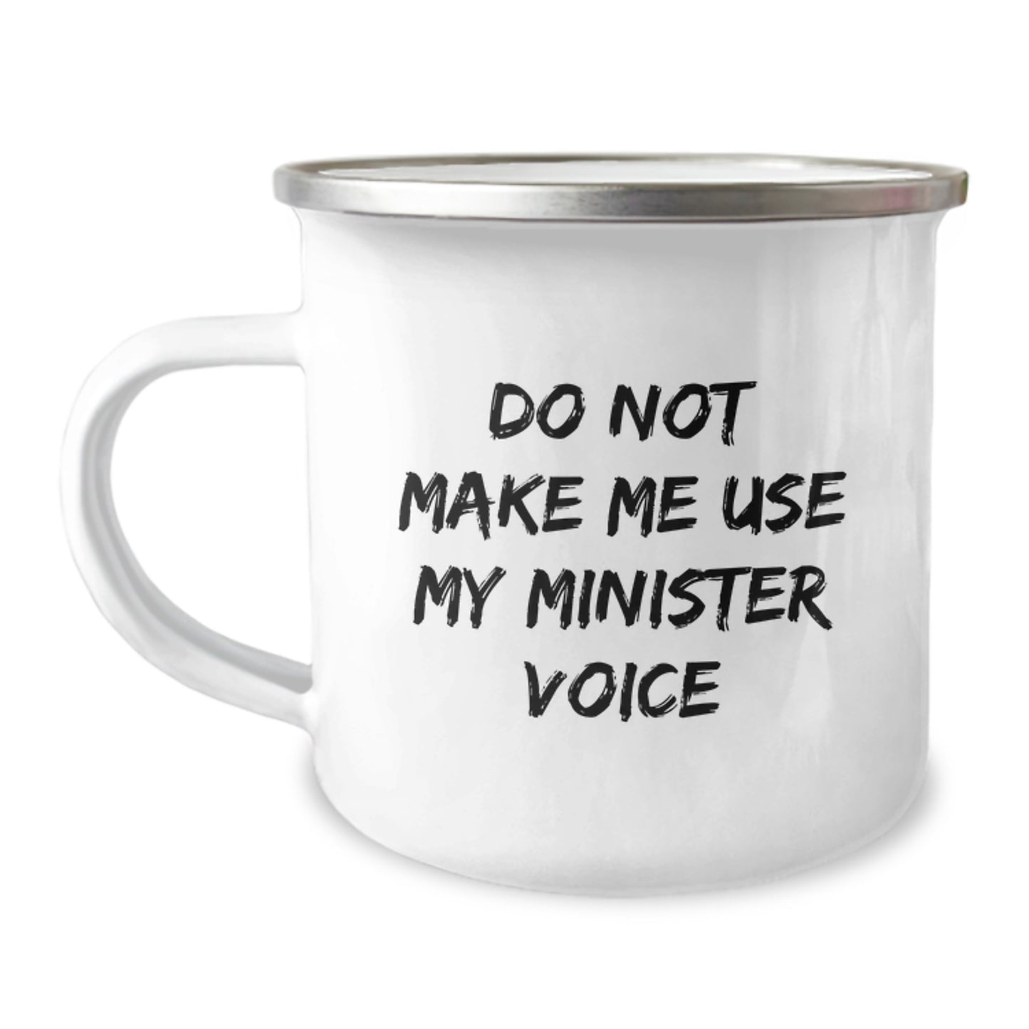 Funny Minister Gifts for Men, Unique Camping Mug with Inspirational Quote 'Do Not Make Me Use My Minister Voice', Christmas Unique Gifts from Friends to Family - Image 1