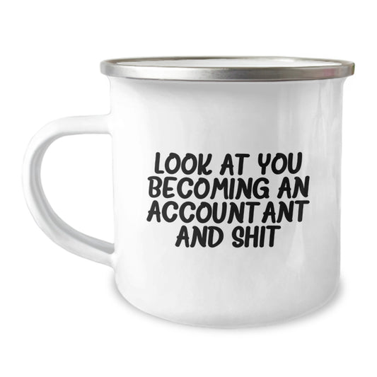 Accountant Keepsake Camping Mug Birthday Gift for Him with Bold Quote - Image 1