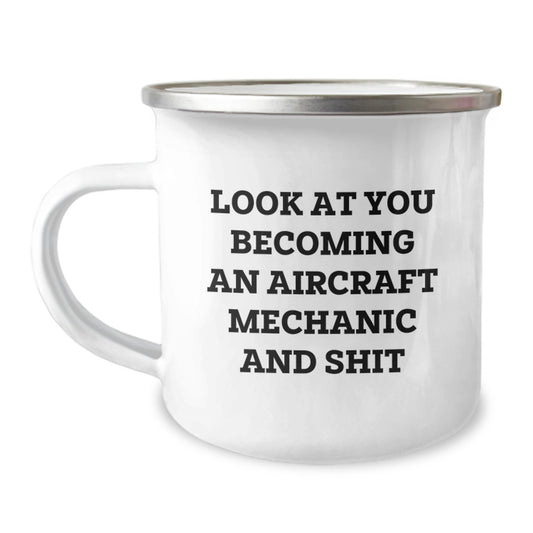 Funny Aircraft Mechanic Gifts for Him, Unique Camping Mug with Inspirational Quote, Gifts from Friends for Aircraft Mechanic Christmas Unique Gifts - Image 1