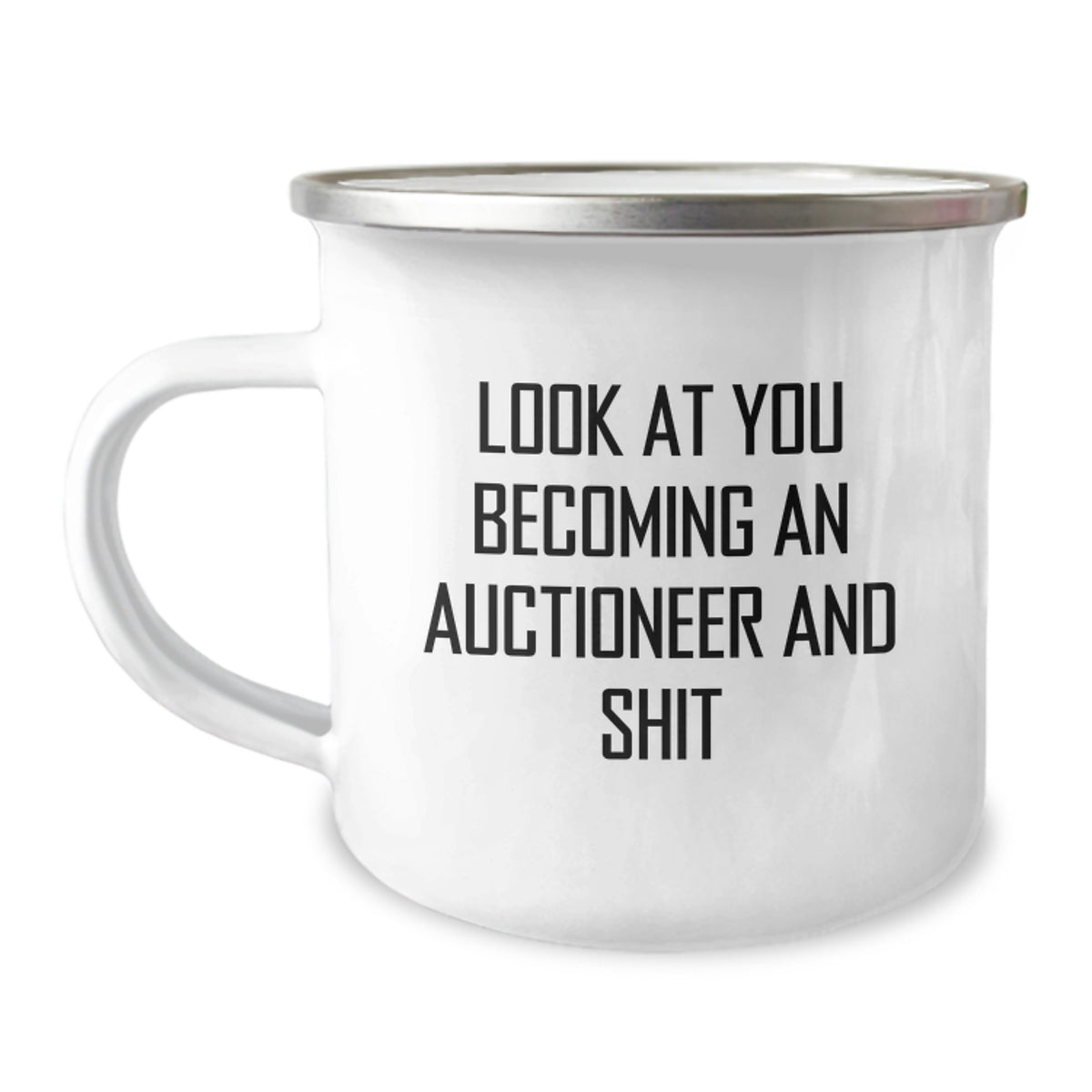 Auctioneer Keepsake Camping Mug for Him Birthday Gift – Bold Quote and - Image 1