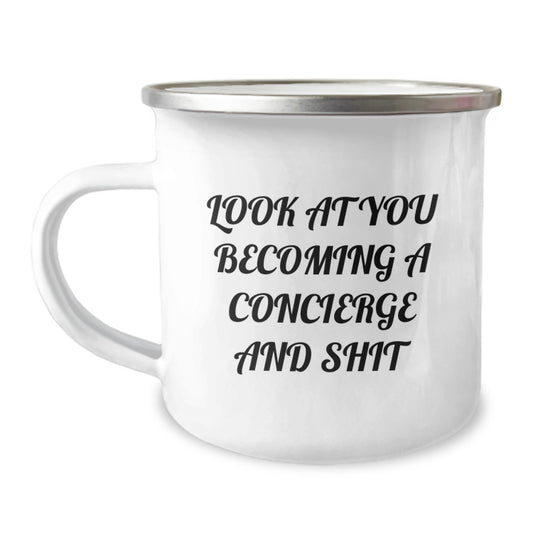 Birthday Gift Present for Her Concierge Camping Mug with Enamel Finish - Image 1