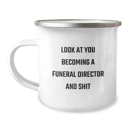 Playful Funeral Director Camping Mug Birthday Gift for Neighbors - Image 1