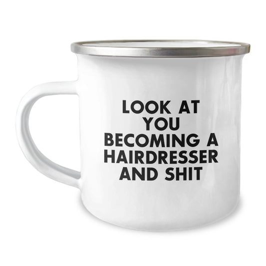 For Him Keepsake Birthday Gift Hairdresser Stainless Mug with Quote - Image 1