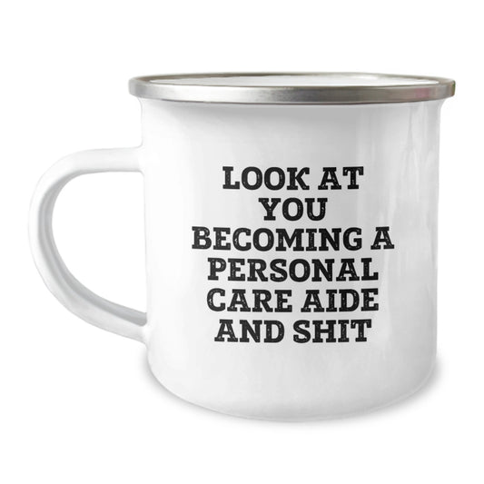 Funny Personal Care Aide Gifts from Friends for Personal Care Aide Graduation Unique Gifts - Camping Mug - Image 1