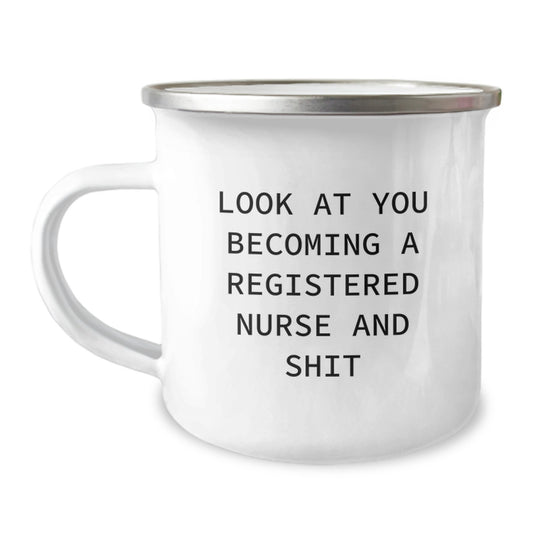 Registered Nurse Keepsake Camping Mug Birthday Gift for Him - Image 1