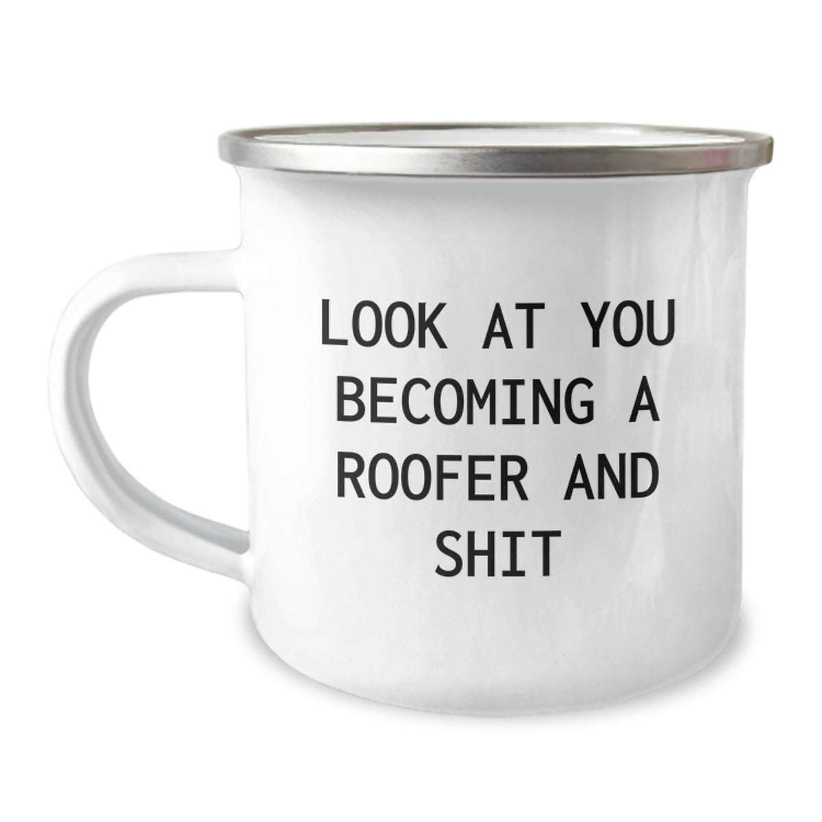 Birthday Gift Roofer Camping Mug Present for Her with Enamel Finish - Image 1