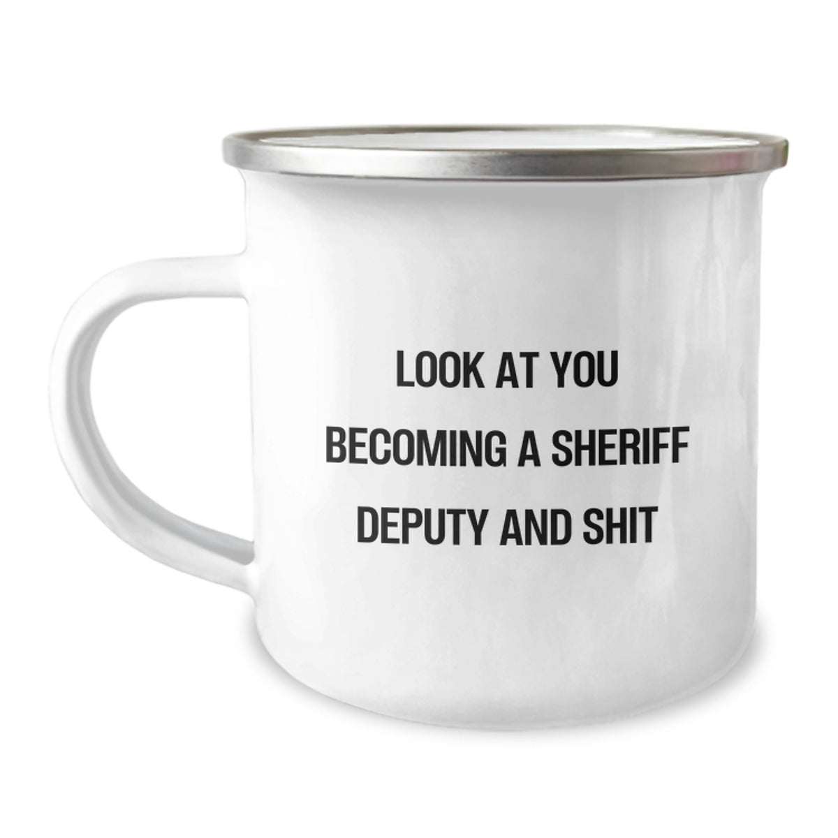 Sheriff Deputy Keepsake Camping Mug for Him Birthday Gift with Enamel - Image 1
