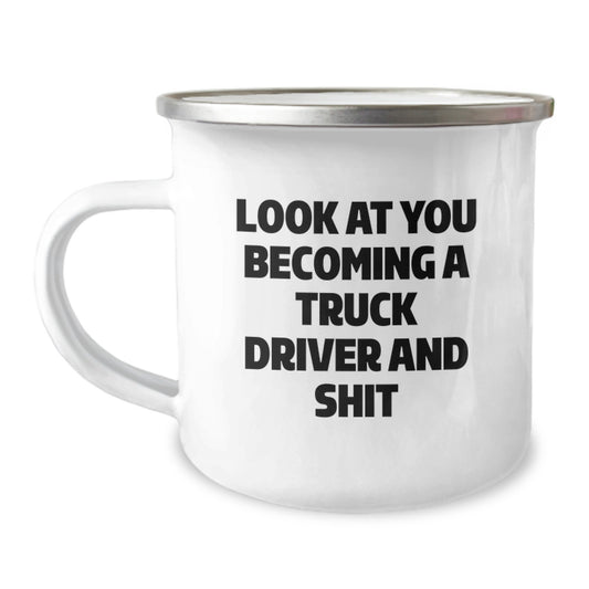 Truck Driver Gifts for Him, Funny Truck Driver Graduation Unique Gifts from Friends, Family or Coworkers - Camping Mug for Men - Image 1