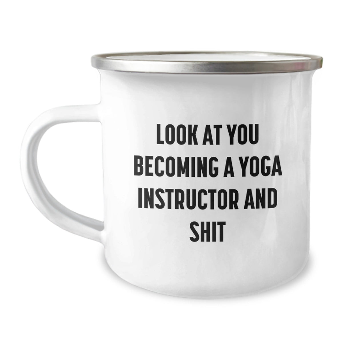 Sassy Yoga Instructor Camping Mug – Novelty Birthday Gift for Friends - Image 1