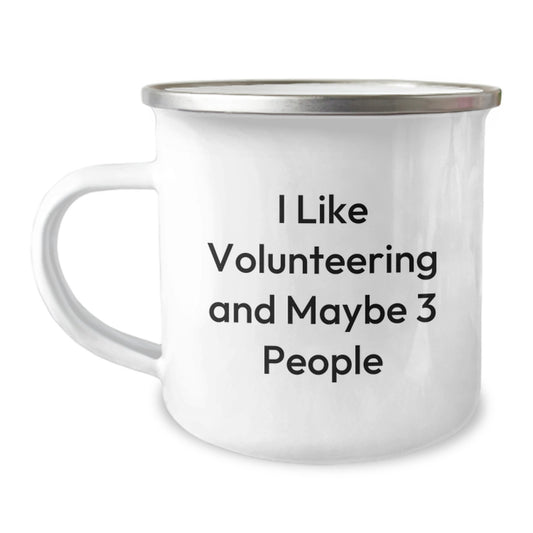 Christmas Gift for Her - I Like Volunteering Present Camping Mug - Image 1