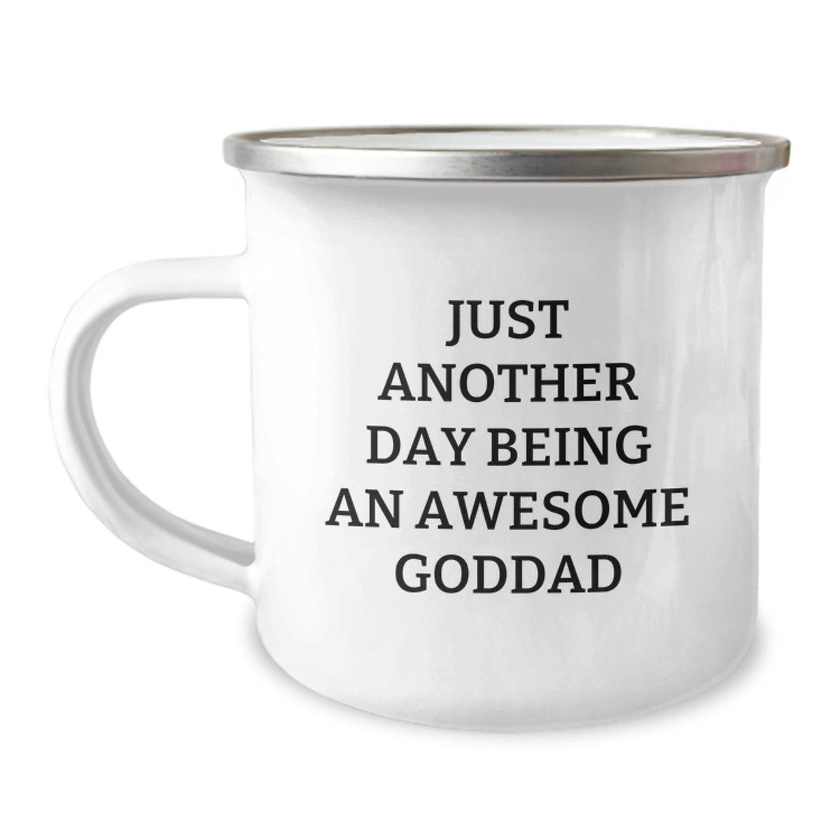 Funny Goddad Gifts, Perfect Camping Mug for Amazing Dads, Birthday Surprise, Just Another Day Being An Awesome Goddad - Image 1