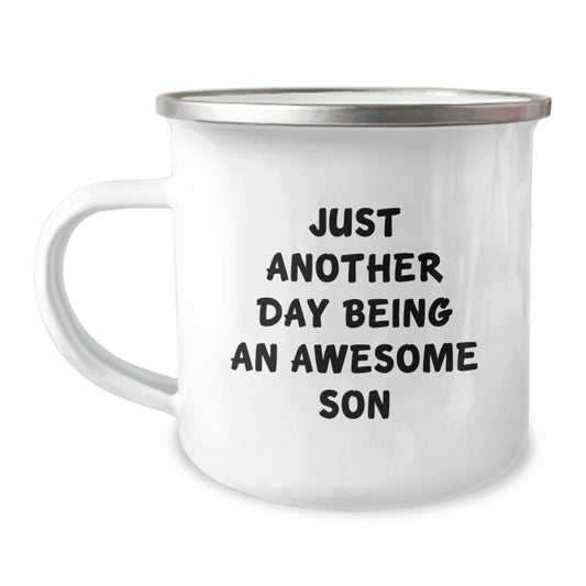Funny Son Camping Mug Gifts from Dad to Son on Mother's Day - Image 1
