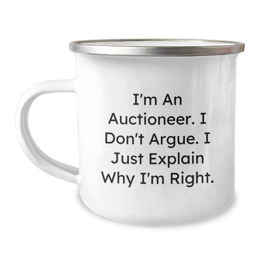 Funny Auctioneer Gifts from Friends for Men - I'm Right, Camping Mug - Unique Christmas Unique Gifts - Image 1