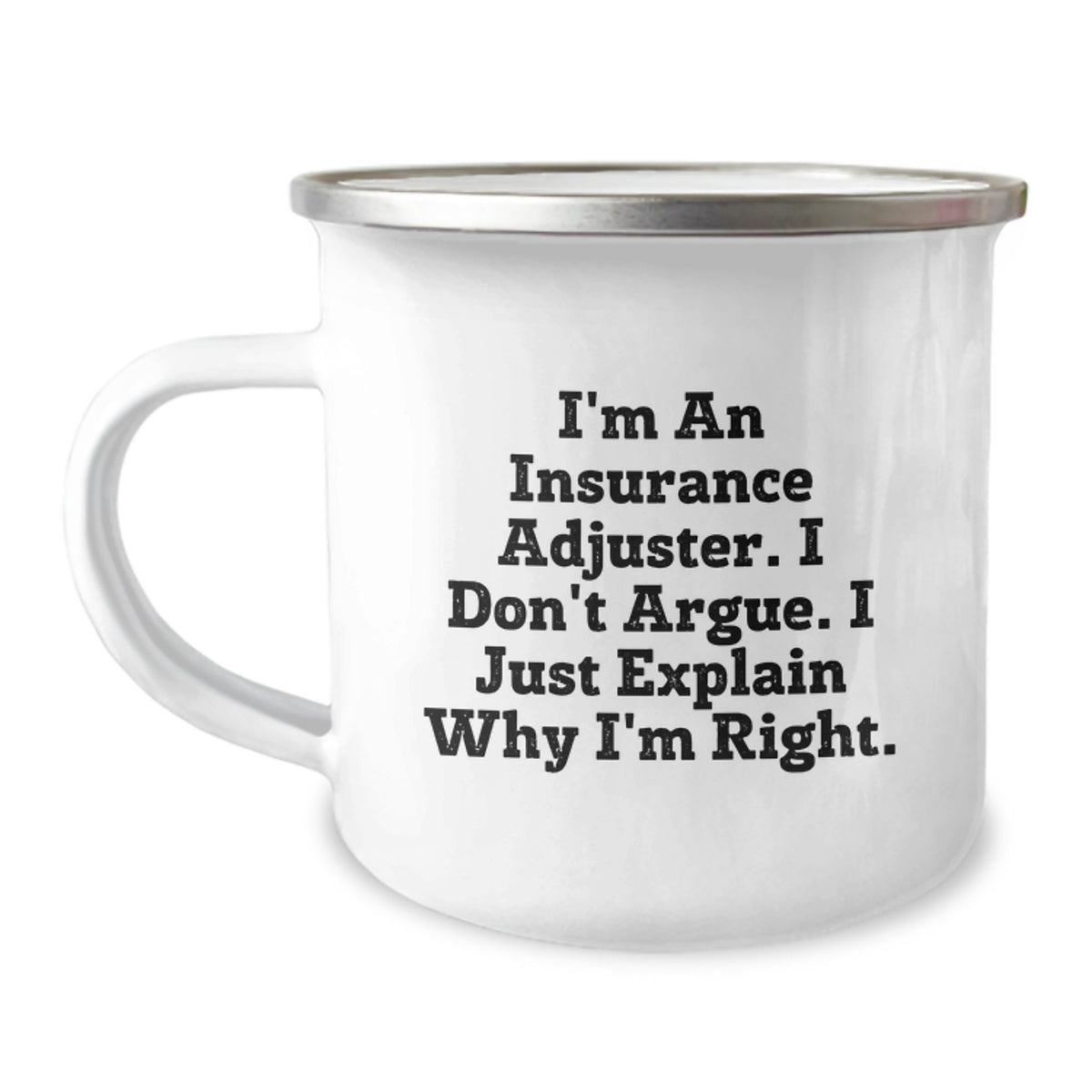 Christmas Gift for Her - Insurance Adjuster Camping Mug - Assertive - Image 1