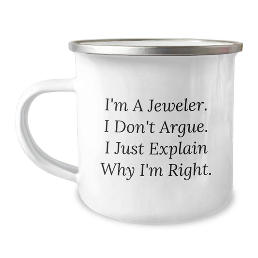 Funny Jeweler Camping Mug Gifts from Men to Friends, Graduation Unique Gifts for Jeweler, Funny Mug for Camping Enthusiasts - Image 1