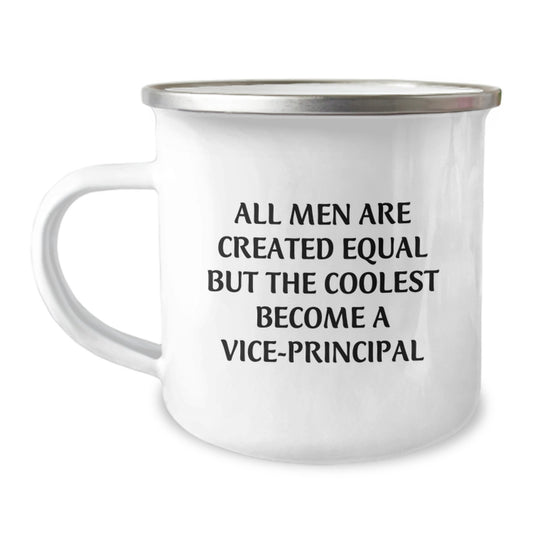 Funny Vice-principal Gifts for Him - Vice-principal Enthusiast Camping Mug, All Men Are Created Equal - Unique Father's Day Unique Gifts from Men to Vice-principal - Image 1