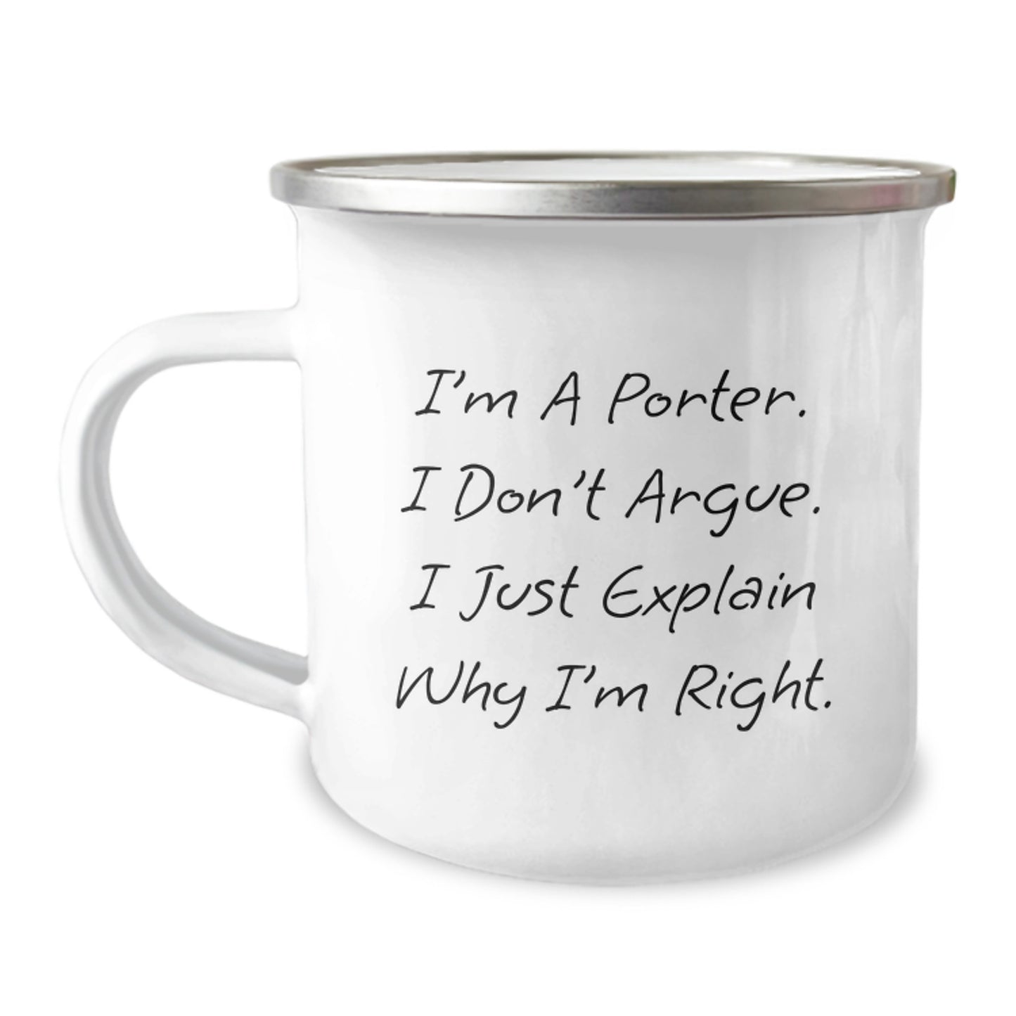 Funny Porter Gifts from Men to Camping Enthusiasts, Perfect Christmas Unique Gifts for Him, I'm a Porter Mug - Image 1