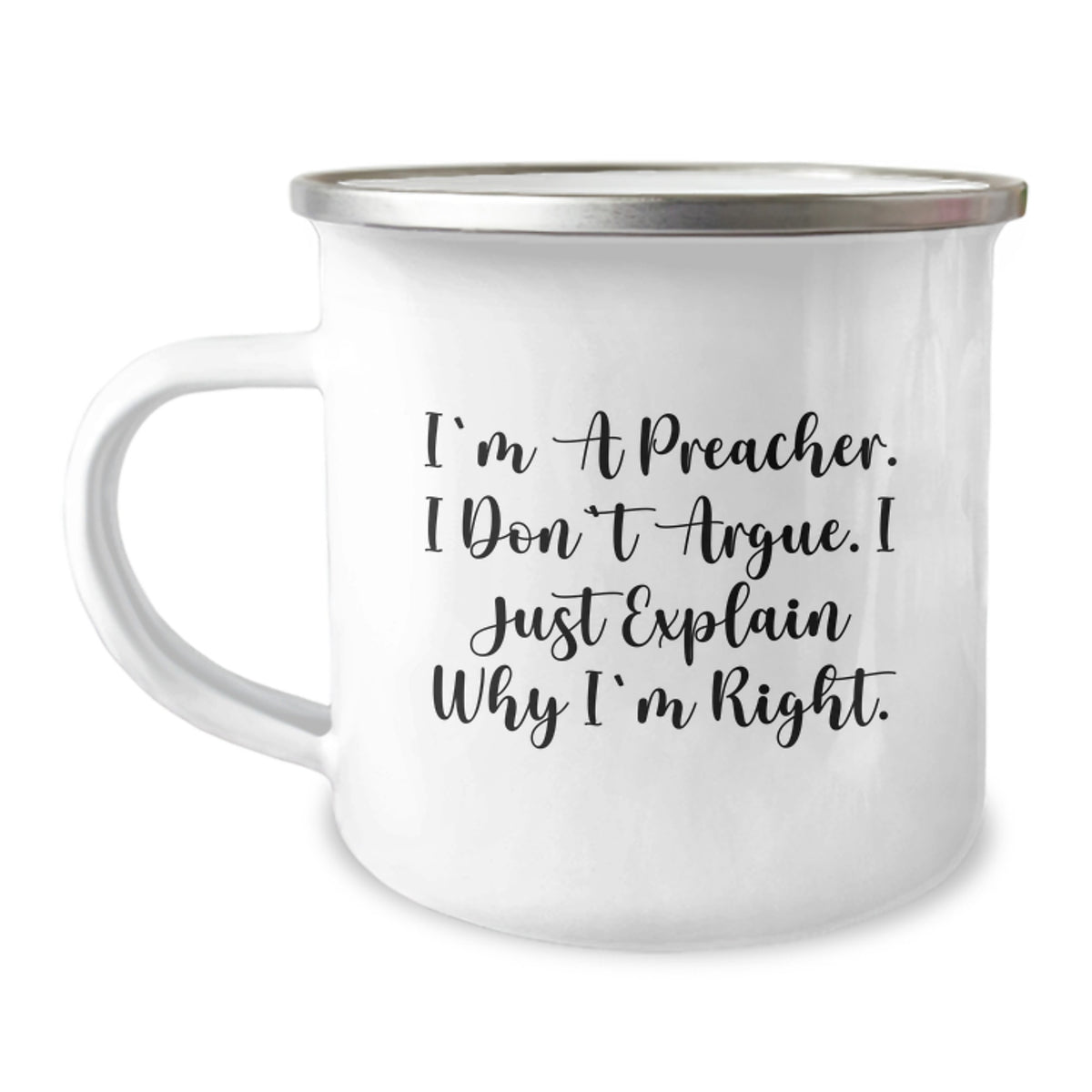 Christmas Gift for Her Preacher Camping Mug - Assertive Tone Present - Image 1