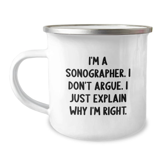 Sonographer Gifts from Friends with Funny Quote - Christmas Unique Gifts for Men and Women Camping Mug - Image 1