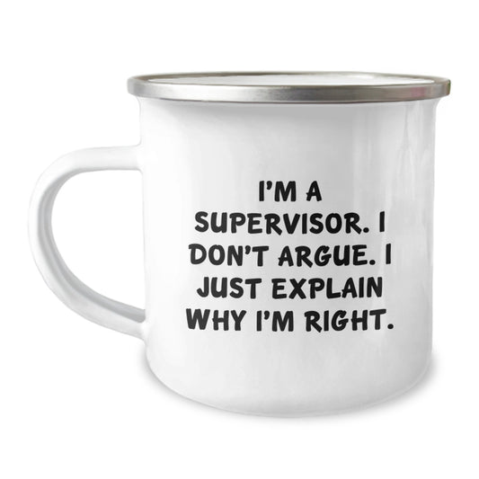 Funny Supervisor Gifts for Men Graduation Unique Camping Mug, Gifts from Friends, Perfect for Supervisor, Graduation Celebration - Image 1