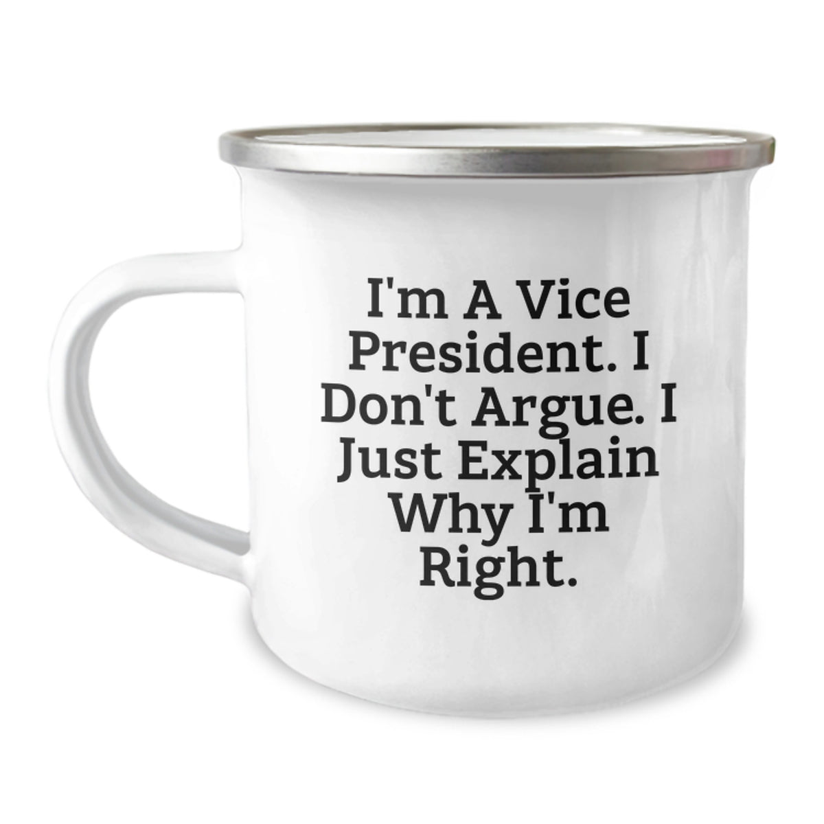 Christmas Gift for Her - A Humorous Camping Mug for A Vice President - Image 1