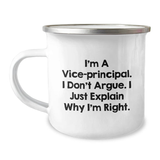 Funny Vice-principal Gifts from Friends, Vice-principal Christmas Unique Mugs for Men, 'I Don't Argue. I Just Explain Why I'm Right.' - Image 1