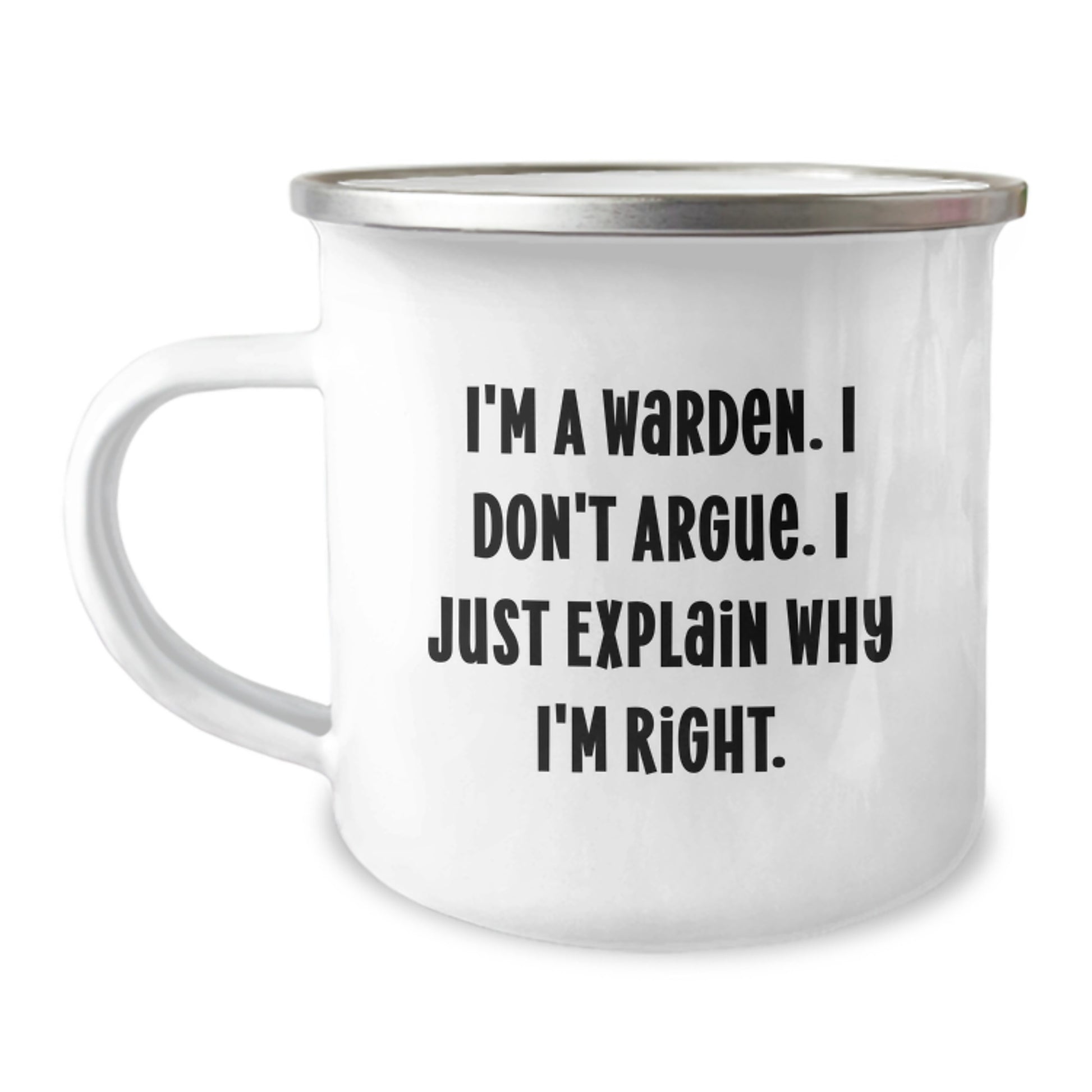 Funny Warden Camping Mug Gifts for Men, Unique Warden Graduation Gifts from Family, Friends, Coworkers with Inspirational Quote - Image 1