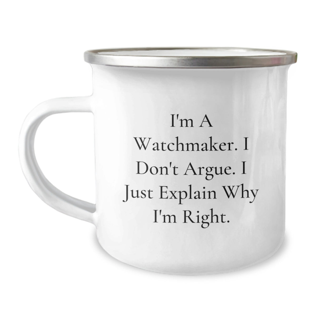 Christmas Gift for Her Watchmaker's Humorous Camping Mug - Image 1