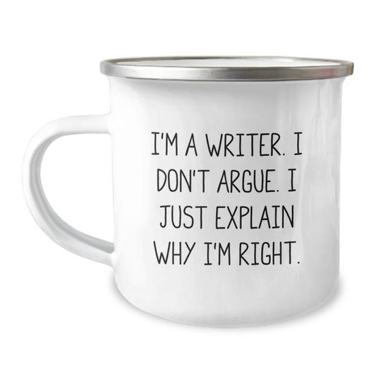 Funny Writer Gifts for Him, Inspirational Camping Mug, Christmas Unique Presents from Men to Writer Friends - Image 1