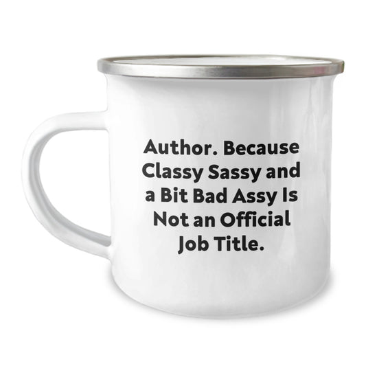Funny Quotes Author Gifts Mother's Day Unique Camping Mugs from Friends, Author Inspirational Humor Coffee Mugs for Women, Stainless Steel with Enamel Finish - Image 1