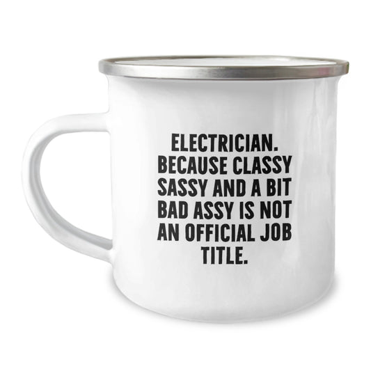 Funny Electrician Gifts from Friends, Unique Graduation Unique Gifts for Electrician Men, Electrician Camping Mug - Image 1