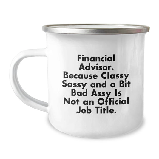 Birthday Gift for Her Financial Advisor Camping Mug Present - Image 1