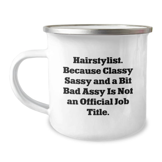 Funny Hairstylist Gifts for Men from Friends, Stylist Christmas Unique Mugs for Hairstylists, Sassy Camping Mugs - Image 1