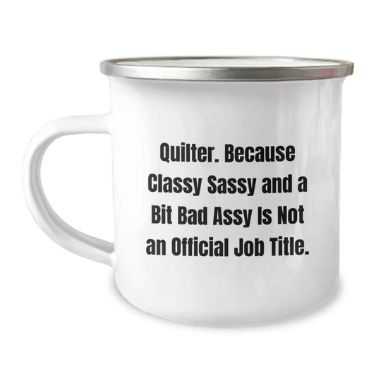 Quilter Gifts from Friends, Funny Camping Mugs with Inspirational Quote, Graduation Unique Gifts for Her - Image 1