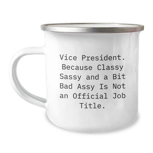 Birthday Gift Camping Mug for Her – Vice President – Present - Image 1