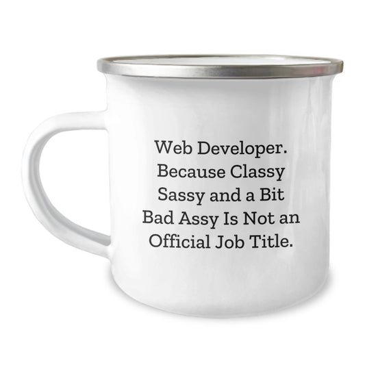 Web Developer Keepsake Camping Mug for Him Birthday Gift Stainless Steel - Image 1
