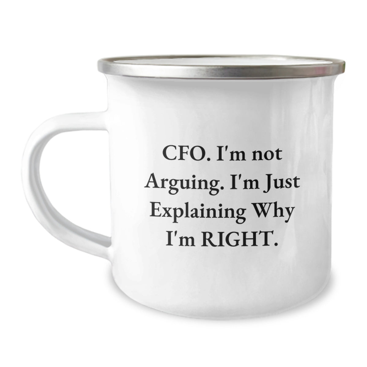 Christmas Gift for Her Humorous Cfo Camping Mug - I'm Not Arguing - Image 1