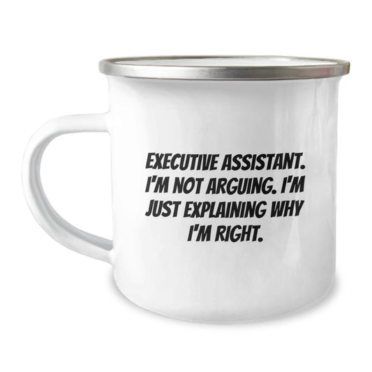Executive Assistant Gift for Him - Keepsake Camping Mug with Assertive - Image 1