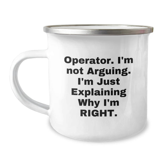 Operator Humor Gifts from Men for Operator, Funny Camping Mug for Graduation - Image 1