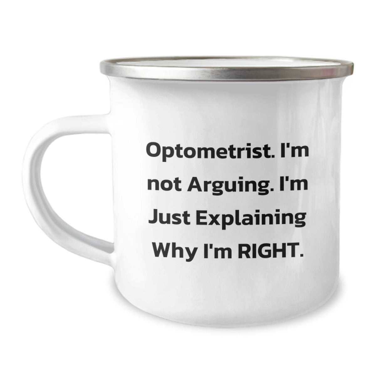 Witty Optometrist Camping Mug Novelty Birthday Gift for Friends - Image 1