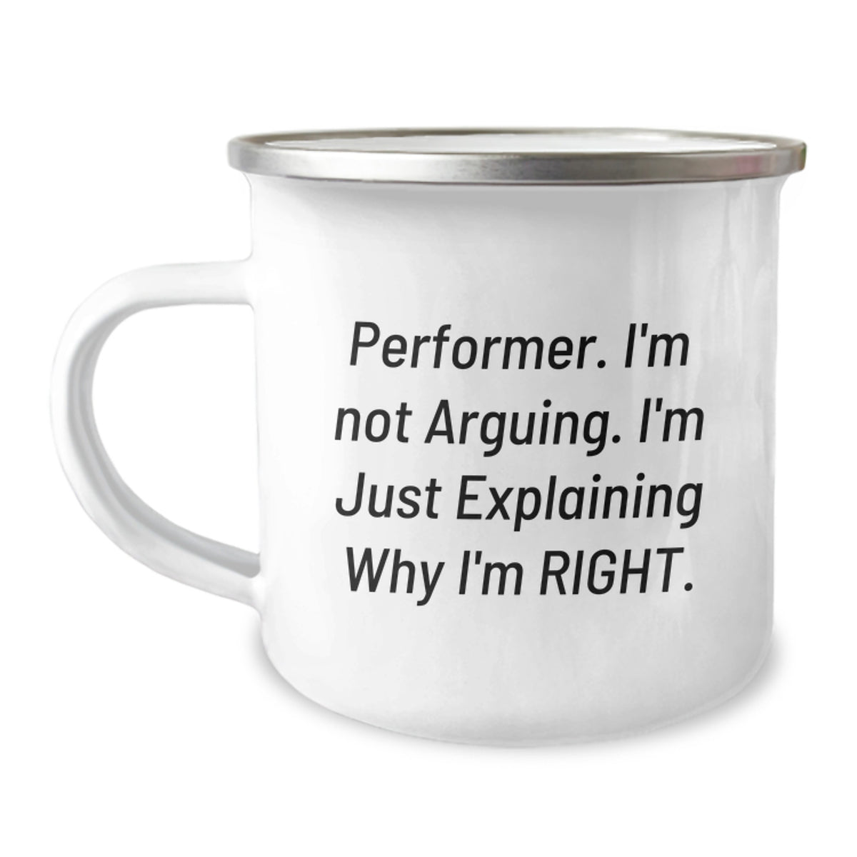 Performer Keepsake Camping Mug for Him Birthday Gift 12oz Enamel - Image 1