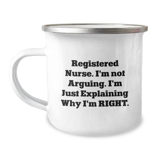Gifts from Family - Cute Registered Nurse Humor, Graduation Unique Gifts for Registered Nurses, Camping Mug - Image 1