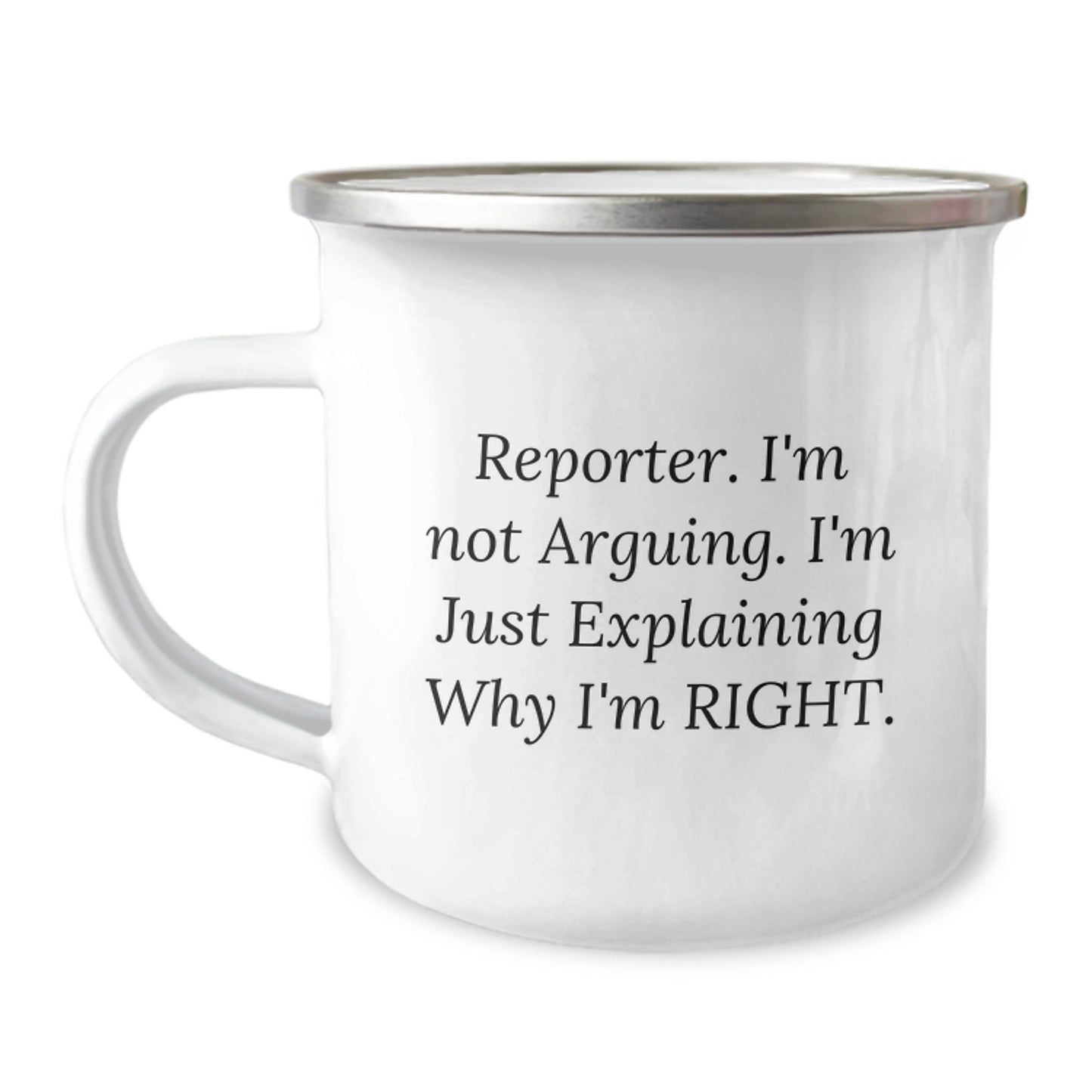 Gifts from Friends for Reporter - Funny Reporter Camping Mug - Graduation Unique Gifts for Men Women - Image 1