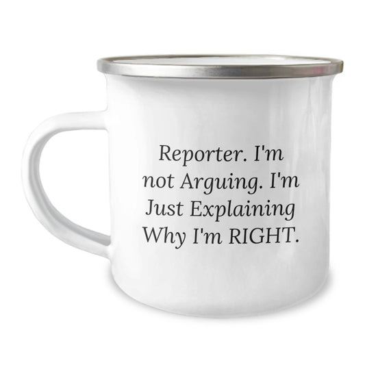 Gifts from Friends for Reporter - Funny Reporter Camping Mug - Graduation Unique Gifts for Men Women - Image 1