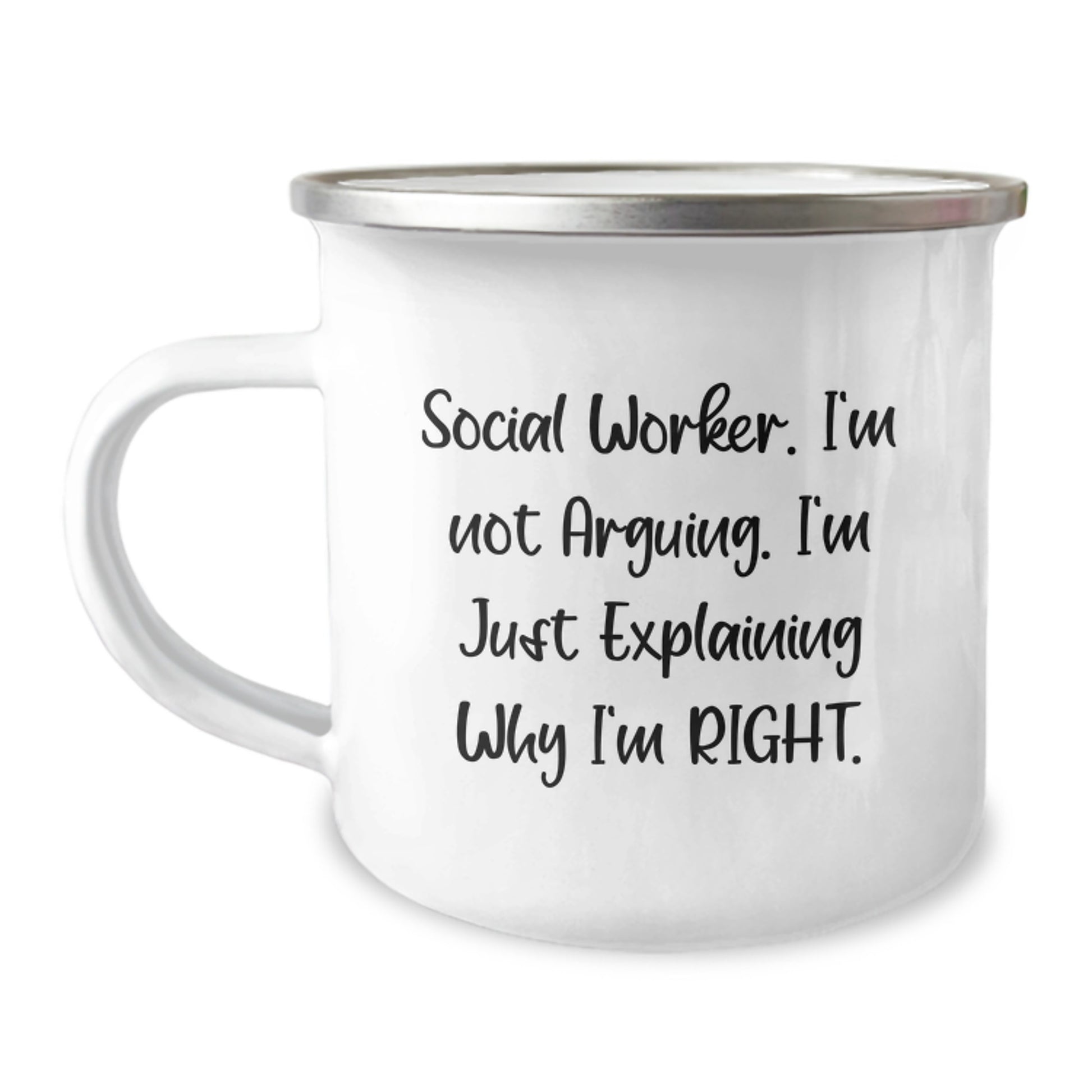 Funny Social Worker Gifts for Mom, Camping Mug, Explaining Why I'm Right, Unique Mother's Day - Image 1
