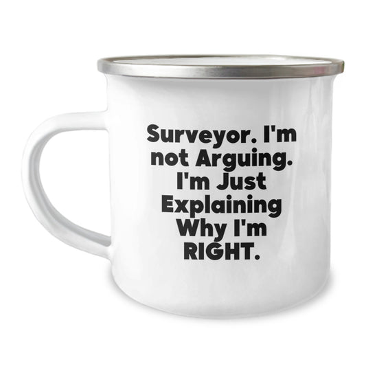 Surveyor Keepsake Camping Mug for Him Stainless Steel Birthday Gift - Image 1