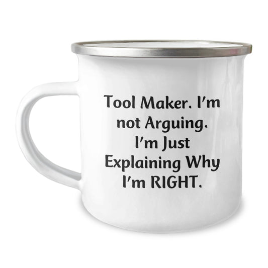 Funny Tool Maker Gifts from Men, Unique Graduation Unique Gifts for Tool Makers, Funny Camping Mug - Image 1